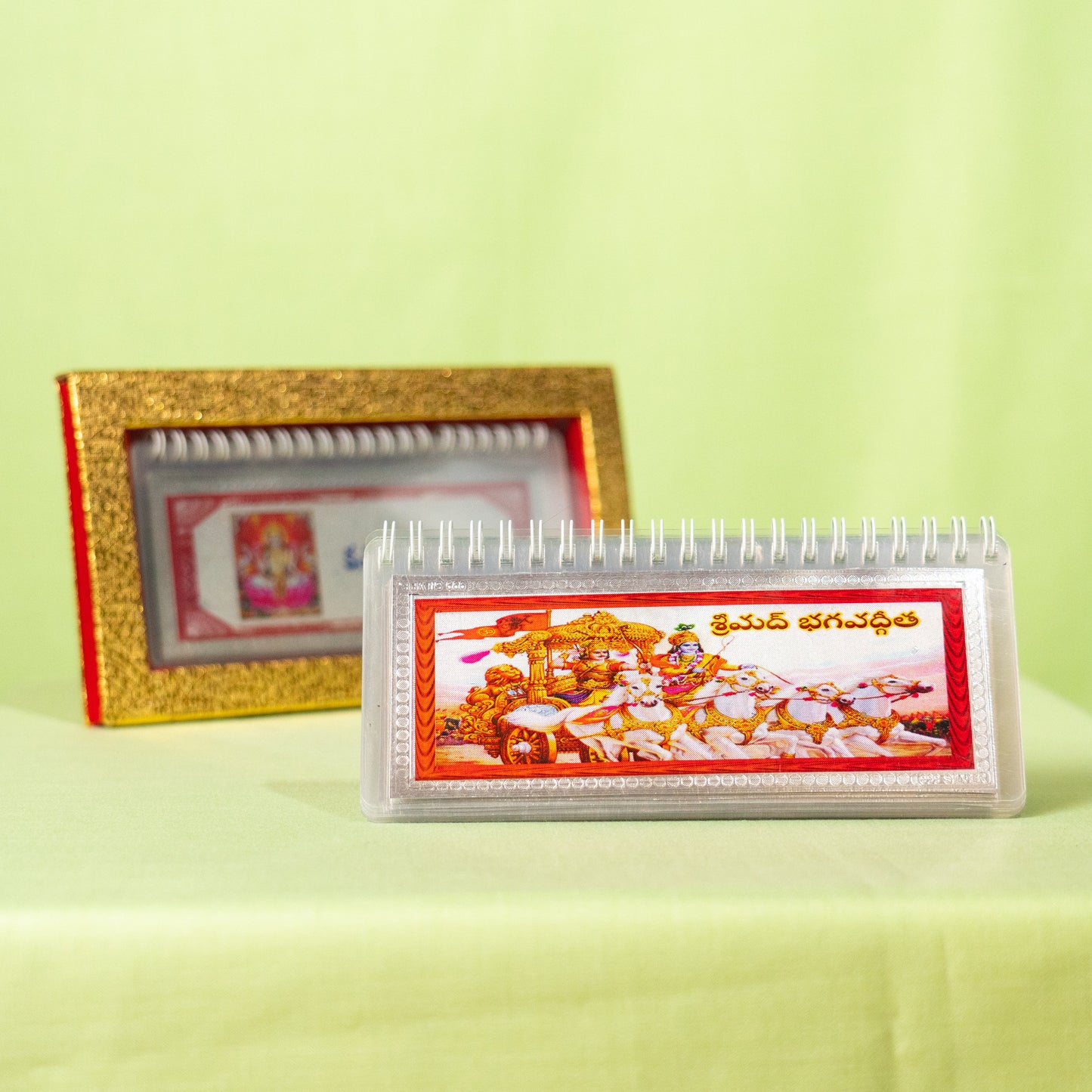 Silver Coated Bhagwad Geeta-Telugu(Big)