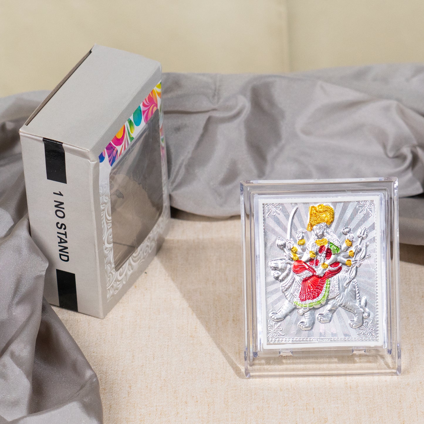 Silver Coated Durga Devi  Frame (No 1)