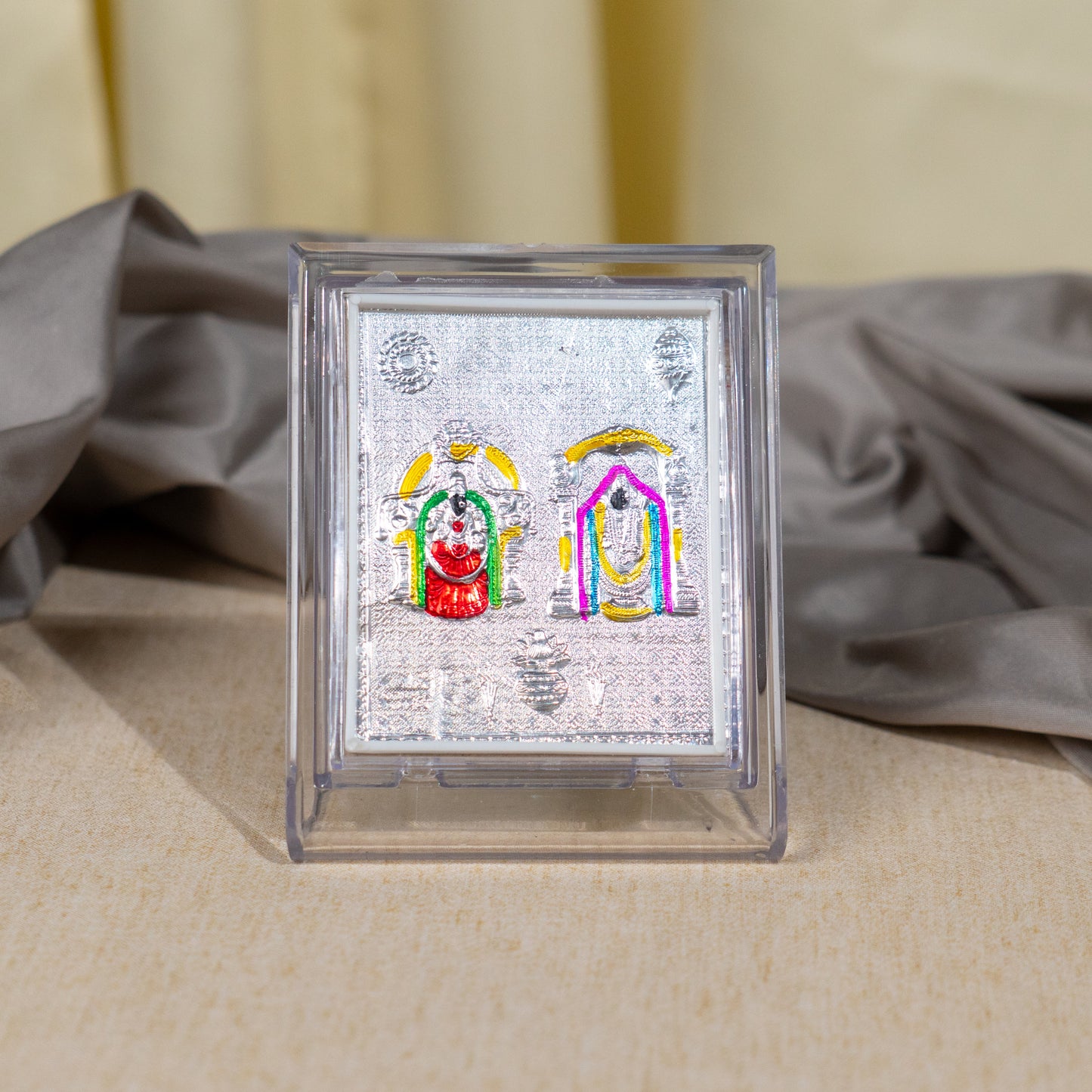 Silver Coated Balaji Padmavathi  Frame (No 1)