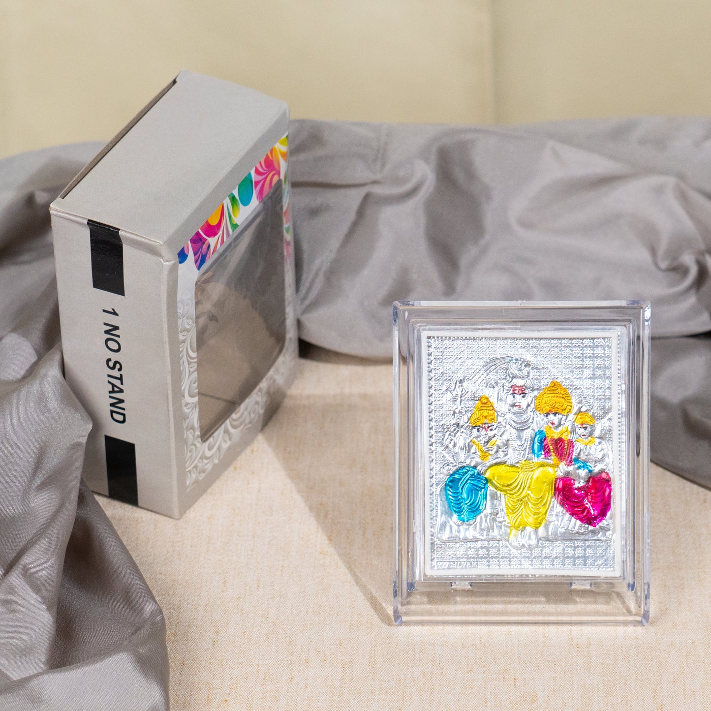 Silver Coated Shiva Family Frame (No 1)