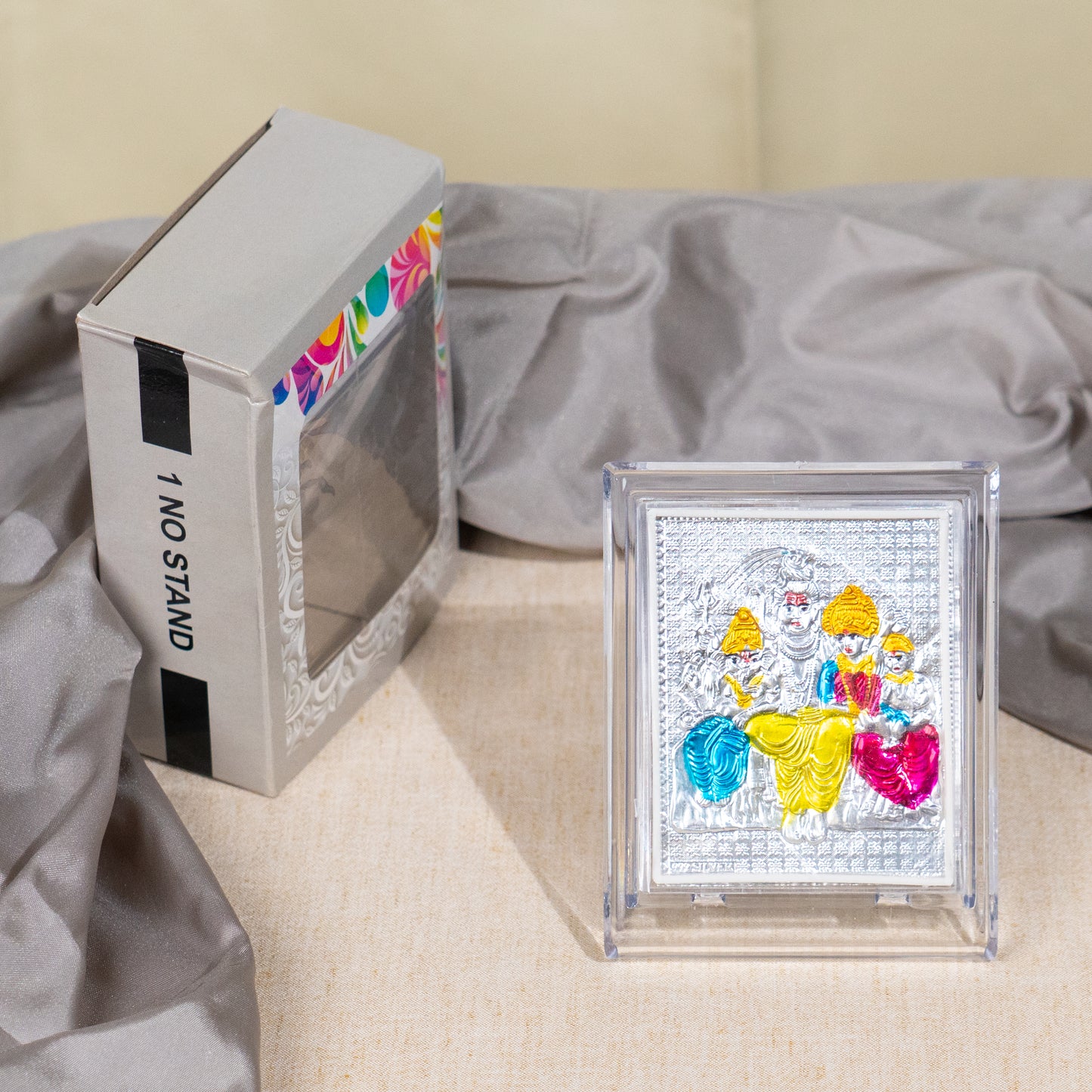 Silver Coated Shiva Family Frame (No 1)