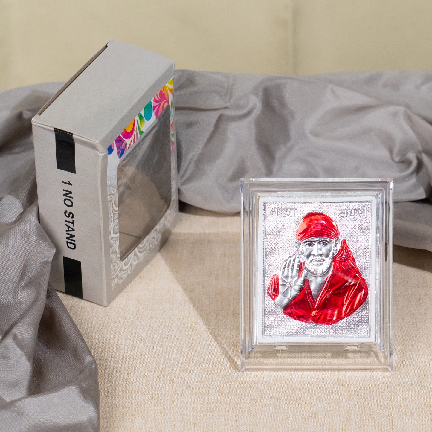 Silver Coated Sai Baba  Frame (No 1)