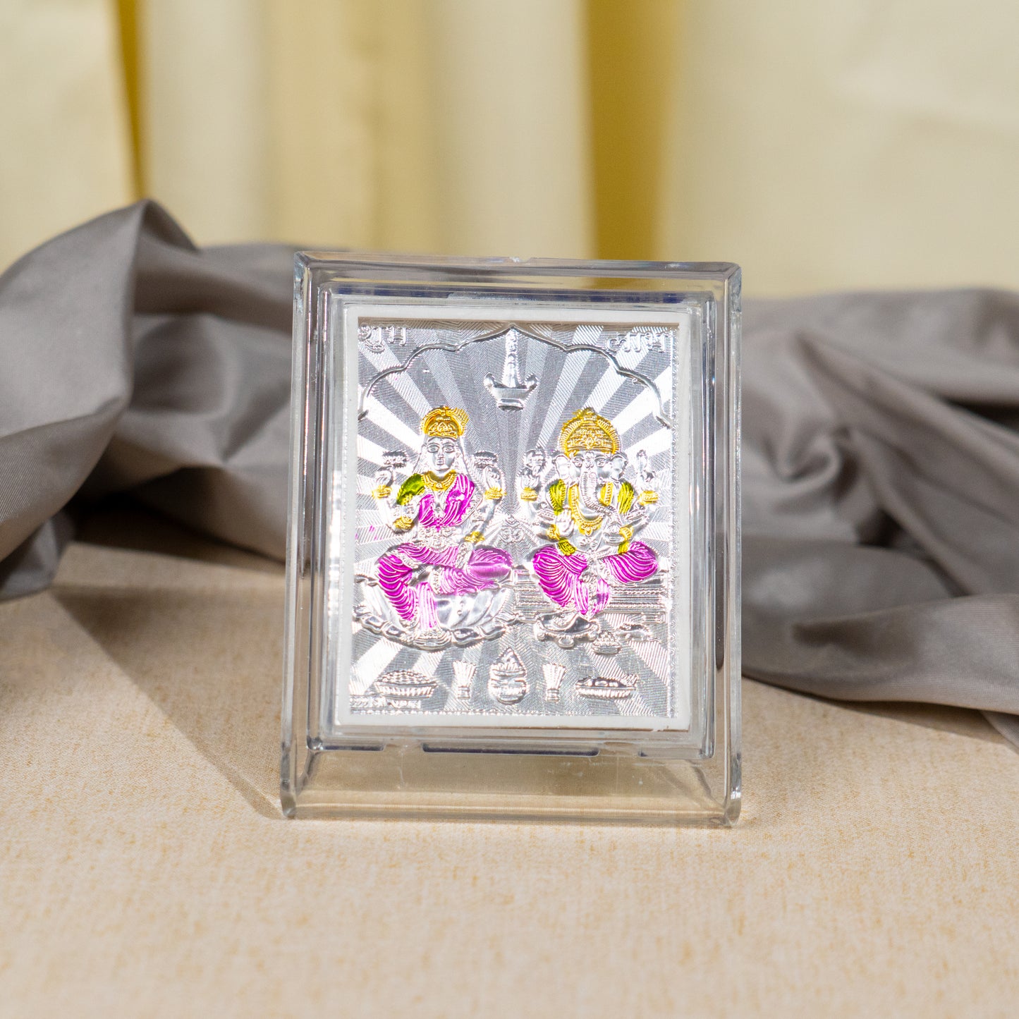 Silver Coated Lakshmi -Ganesh  Frame (No 1)