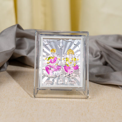 Silver Coated Lakshmi -Ganesh  Frame (No 1)