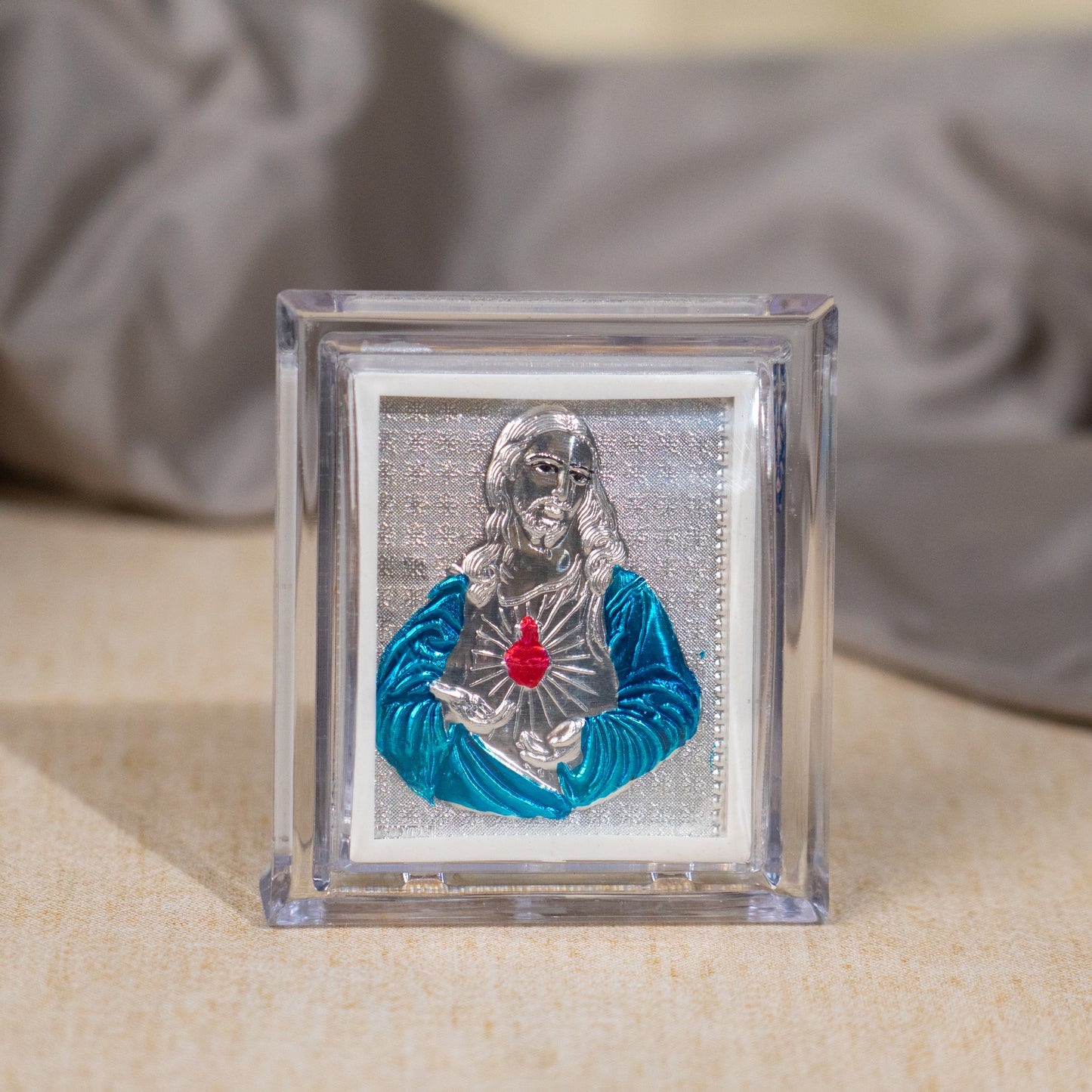 Silver Coated Jesus Frame (Mini)