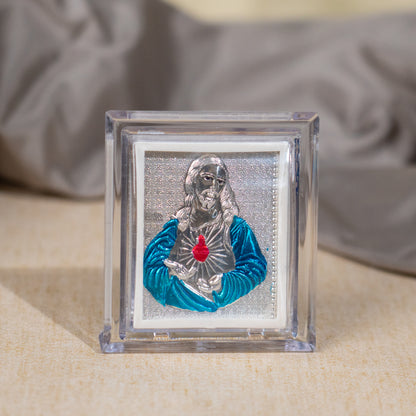 Silver Coated Jesus Frame (Mini)