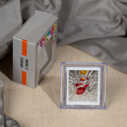 Silver Coated Durga Devi Frame(Mini)