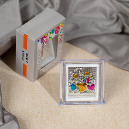 Silver Coated Shiva Family  Frame (Mini)