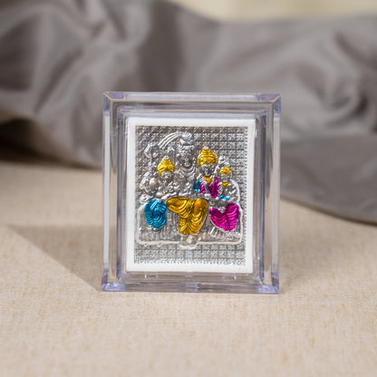 Silver Coated Shiva Family  Frame (Mini)
