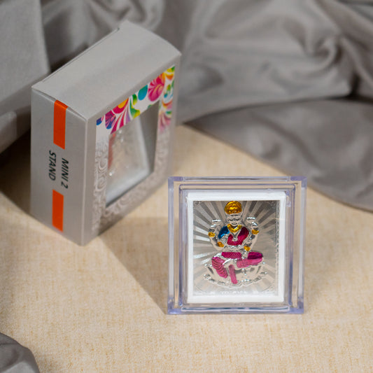 Silver Coated Lakshmi Devi  Frame (Mini)