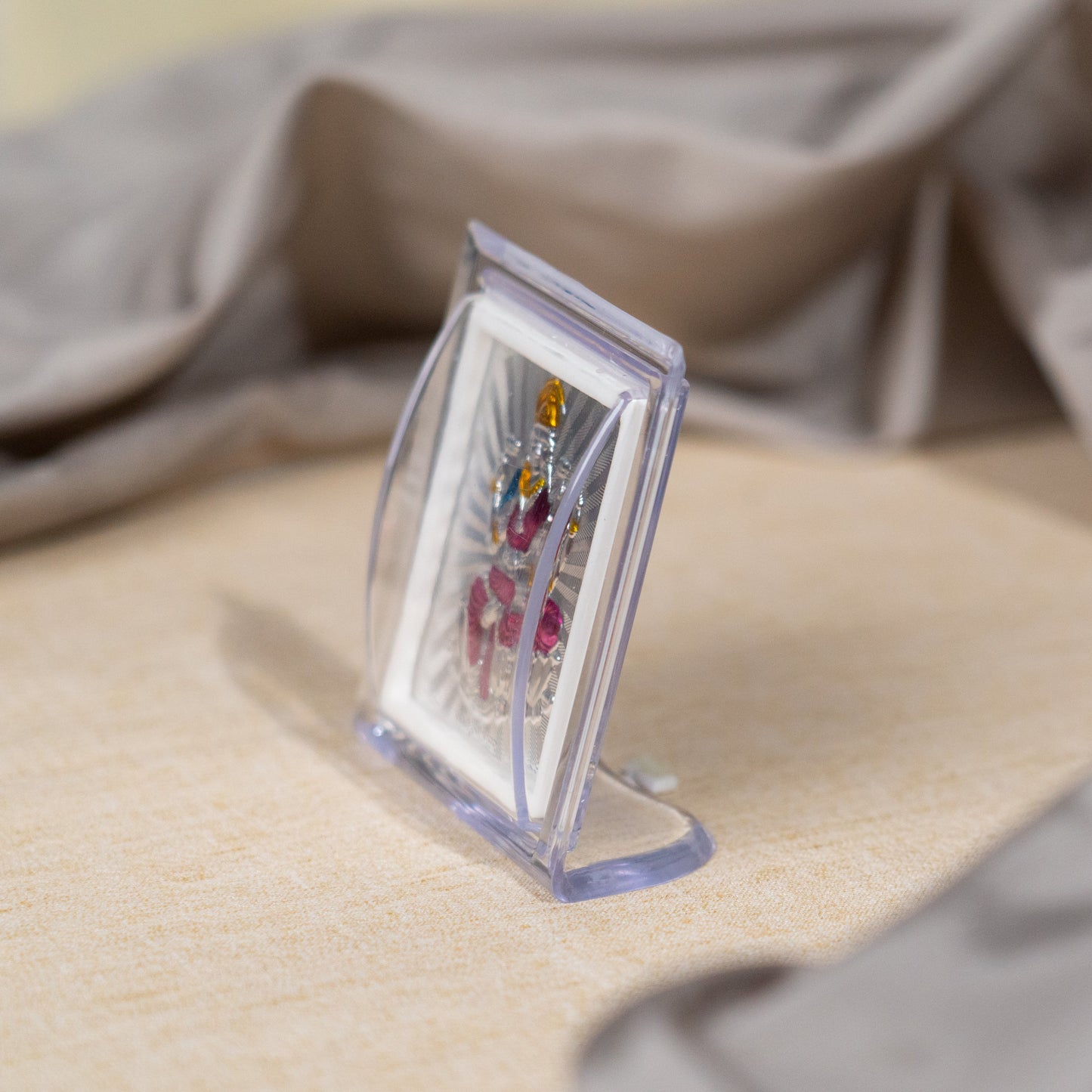 Silver Coated Lakshmi Devi  Frame (Mini)