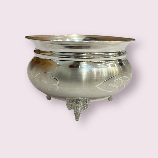 SILVER ELEPHANT LEG BOWL