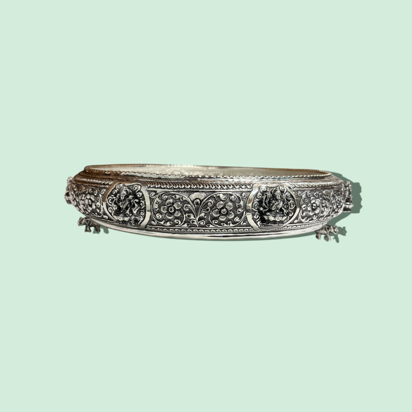 92.5 ANTIQUE ASHTALAKSHMI ELEPHANT PLATE