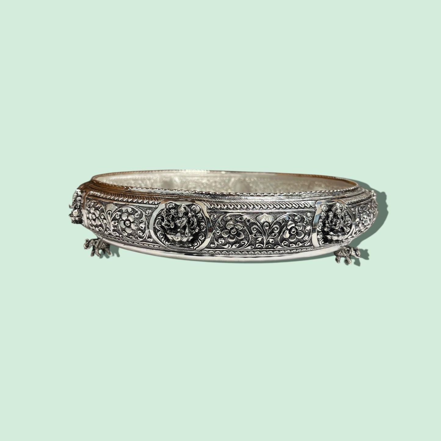92.5 ANTIQUE ASHTALAKSHMI ELEPHANT PLATE