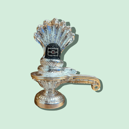SILVER PLATED SHIVA LINGAM IDOL