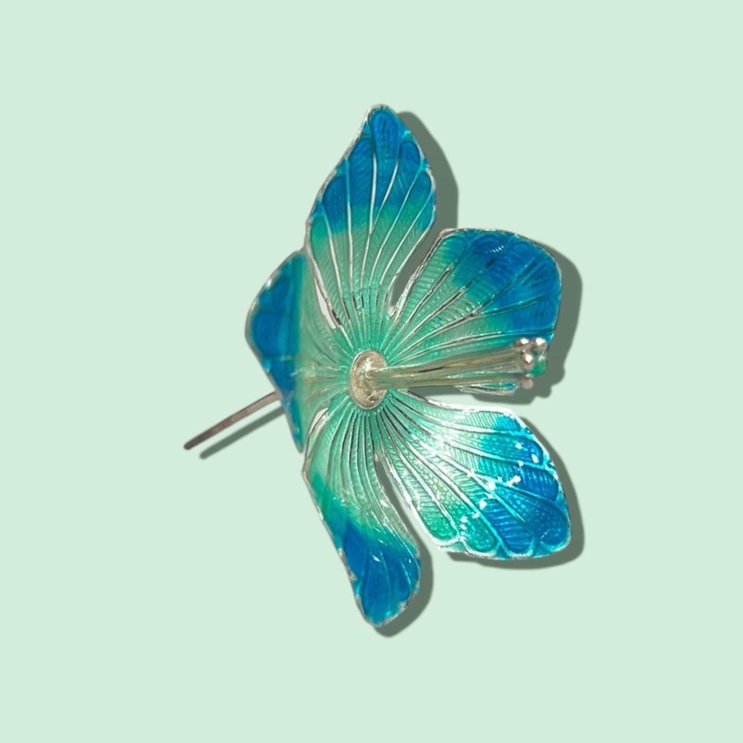 SILVER ENAMEL FLOWER