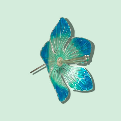 SILVER ENAMEL FLOWER