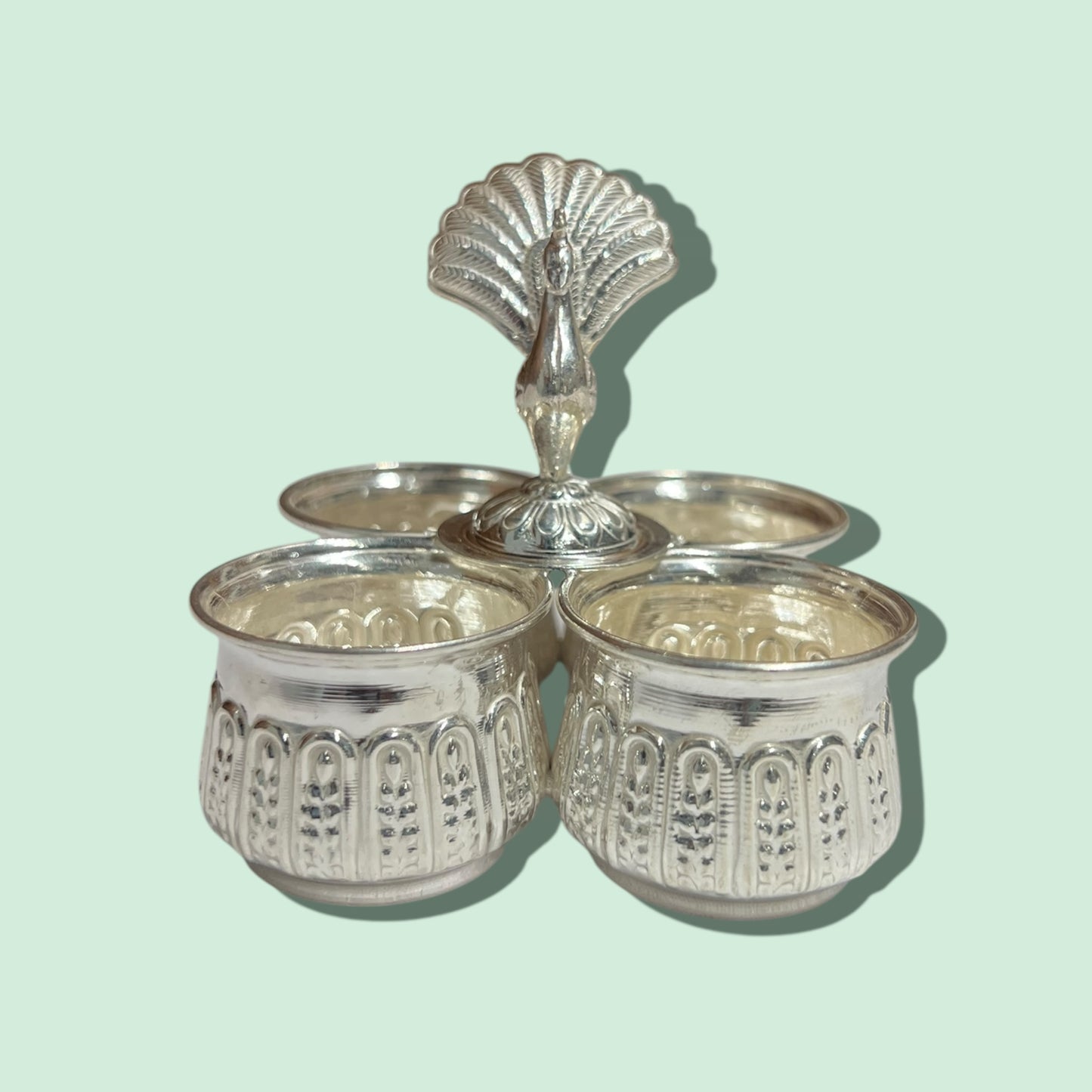SILVER 4 BOWL STAND