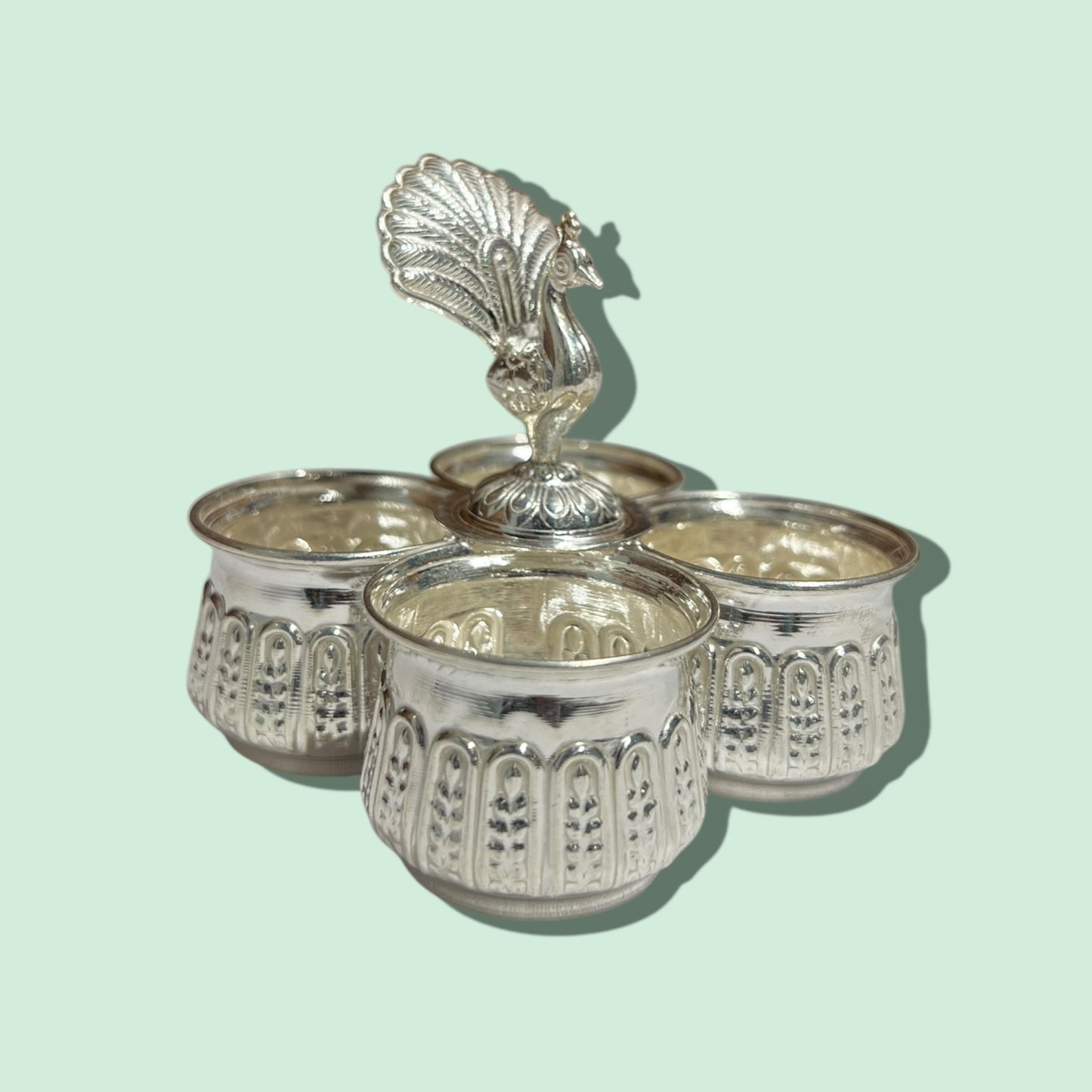 SILVER 4 BOWL STAND