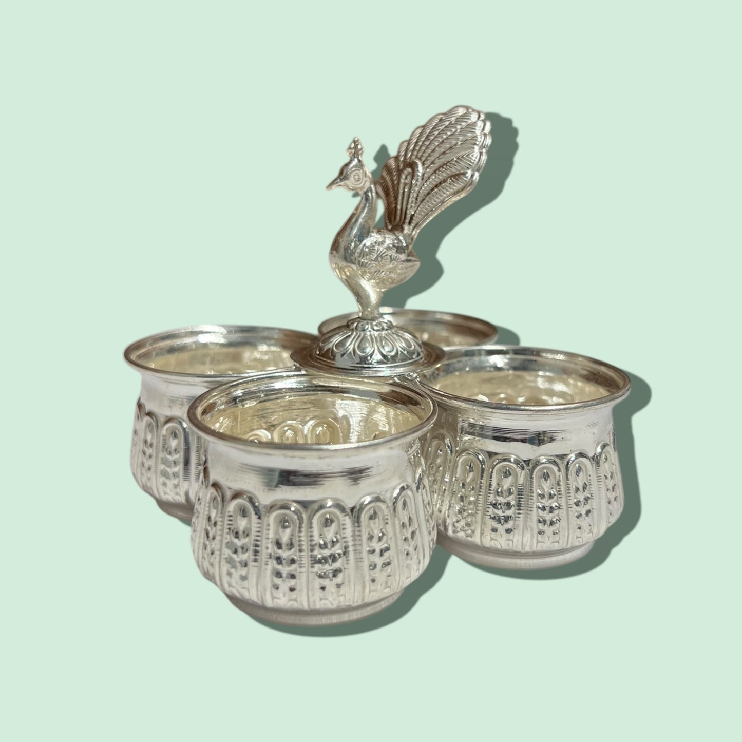 SILVER 4 BOWL STAND