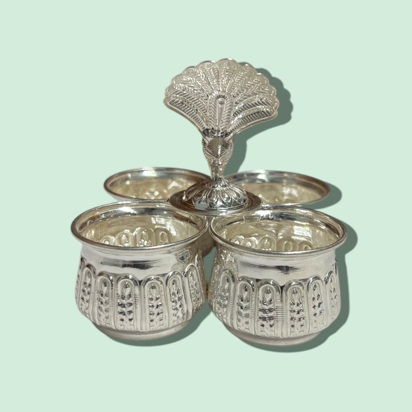 SILVER 4 BOWL STAND