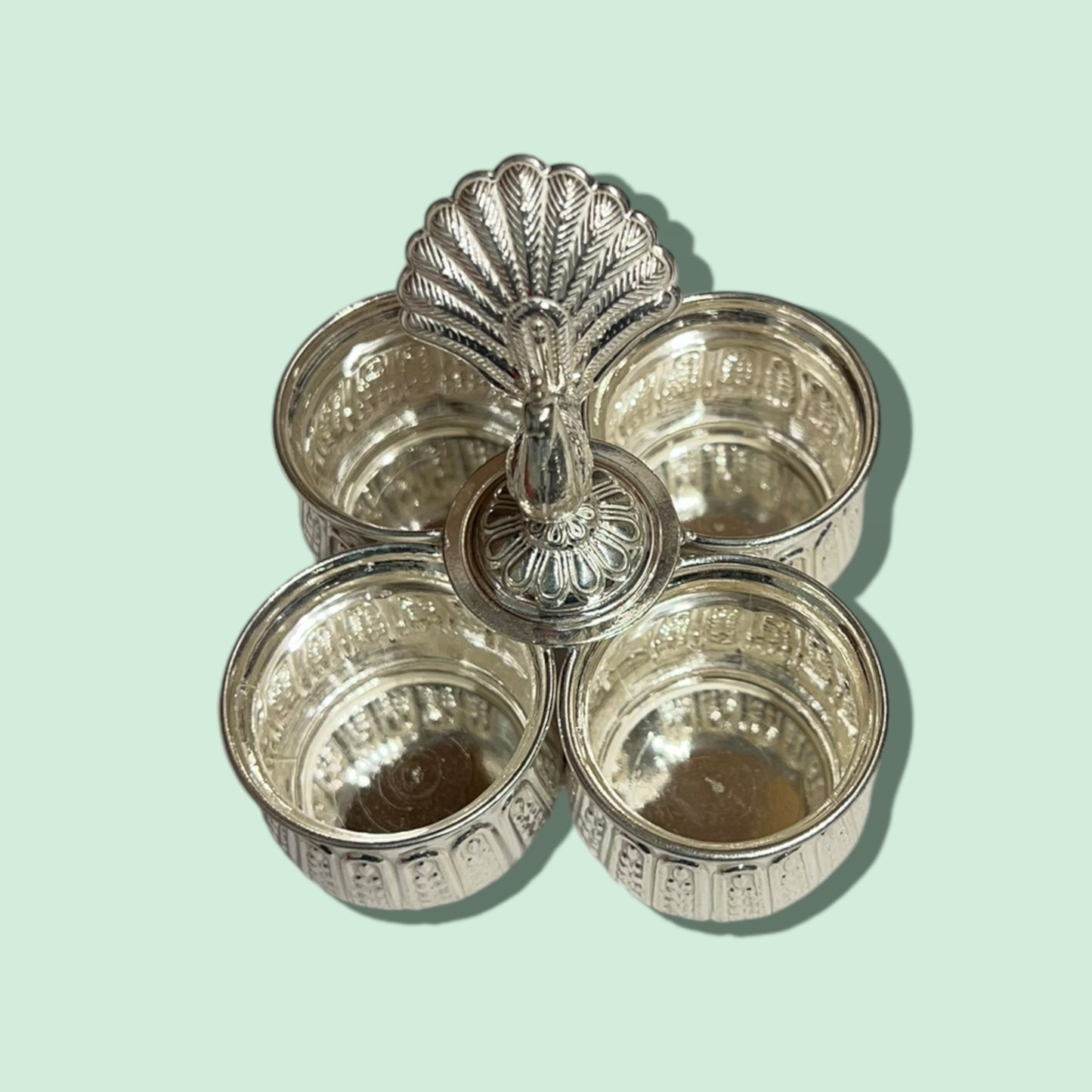 SILVER 4 BOWL STAND