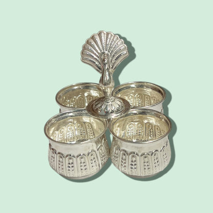 SILVER 4 BOWL STAND
