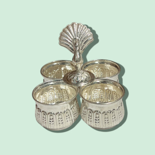SILVER 4 BOWL STAND