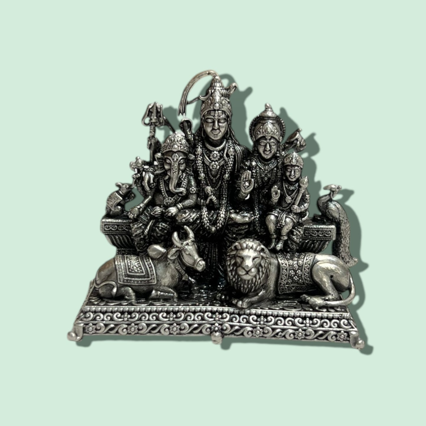 92.5 ANTIQUE SHIVA FAMILY