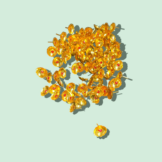 108 GOLD POLISH FLOWERS WITH STONE