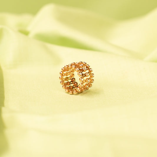 925 Sterling Silver Rose Gold Ring Cum Bracelet