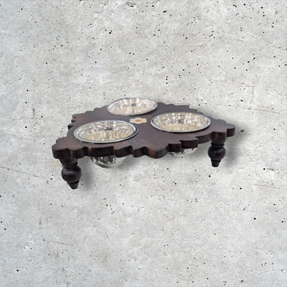 Silver Rosewood 3Bowls Stand