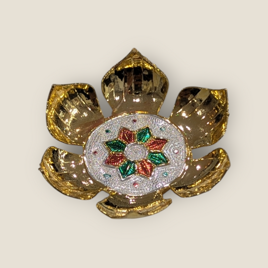 Silver Gold Polish Flower Simhasanam