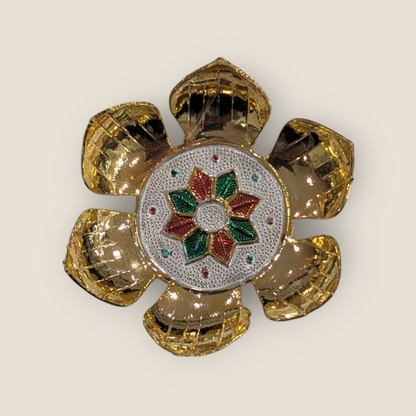 Silver Gold Polish Flower Simhasanam