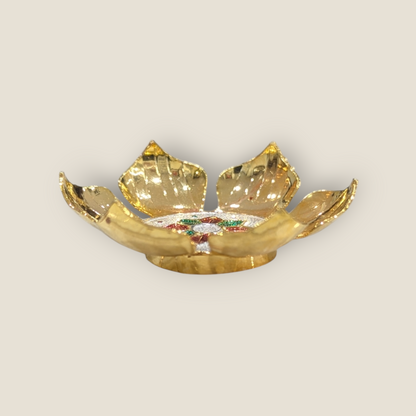 Silver Gold Polish Flower Simhasanam