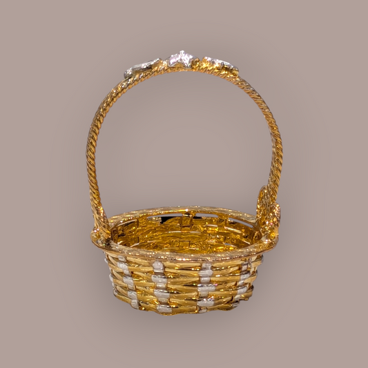 Sillver Gold Polish Flower Basket