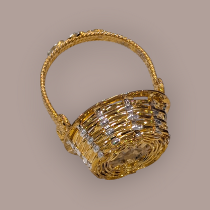 Sillver Gold Polish Flower Basket