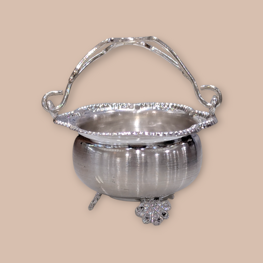 Silver Engraved Flower Basket