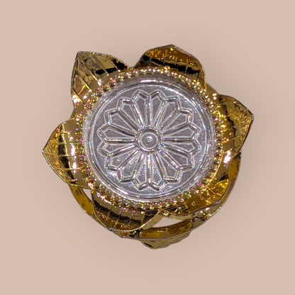 Silver Gold Polish Flower Simhasanam