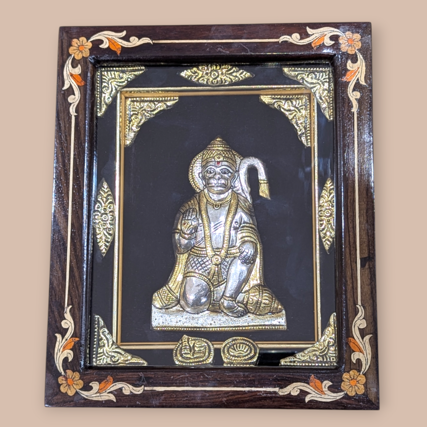 Silver Hanuman Rosewood Frame