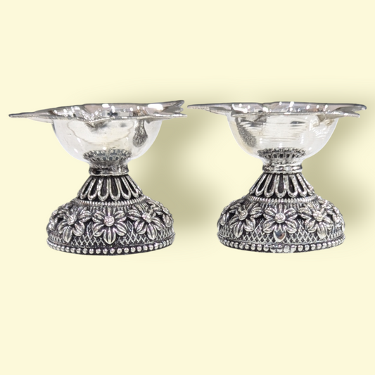 92.5 Silver  Antique 5 Star Diya