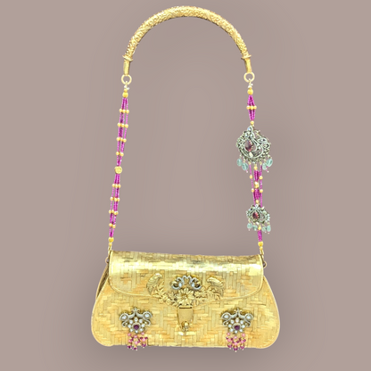 92.5 Silver Gold Polish Kundan Purse