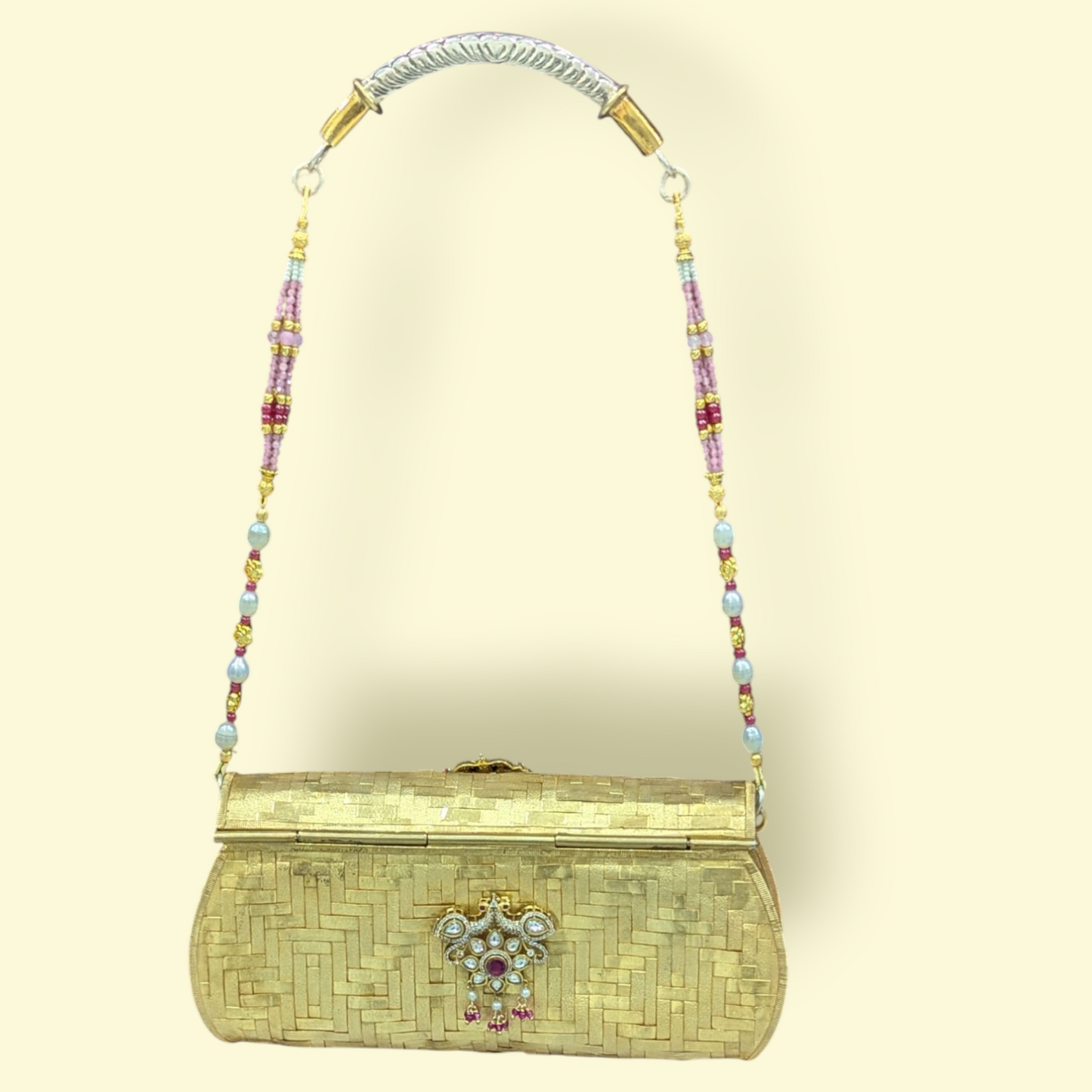 92.5 Silver Gold Polish Kundan Purse