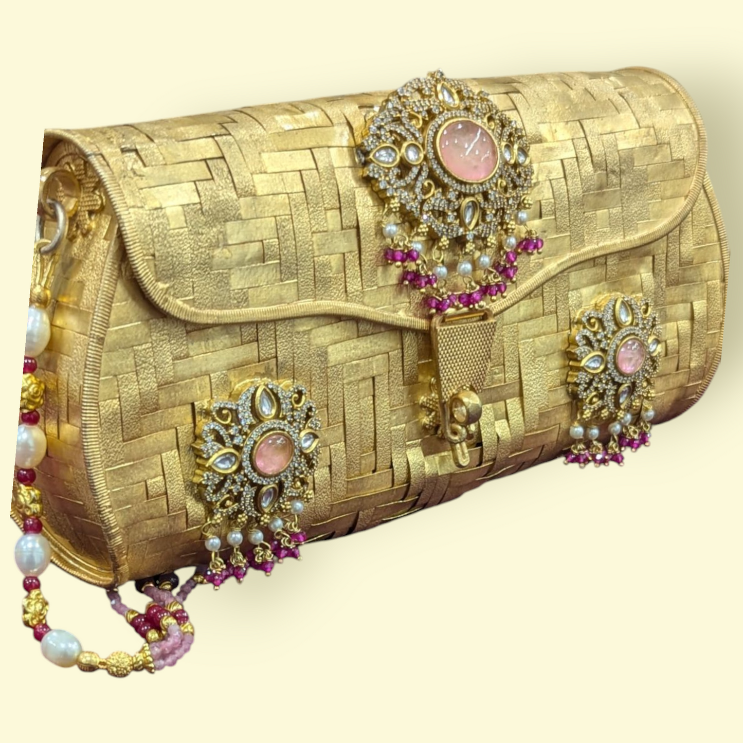 92.5 Silver Gold Polish Kundan Purse