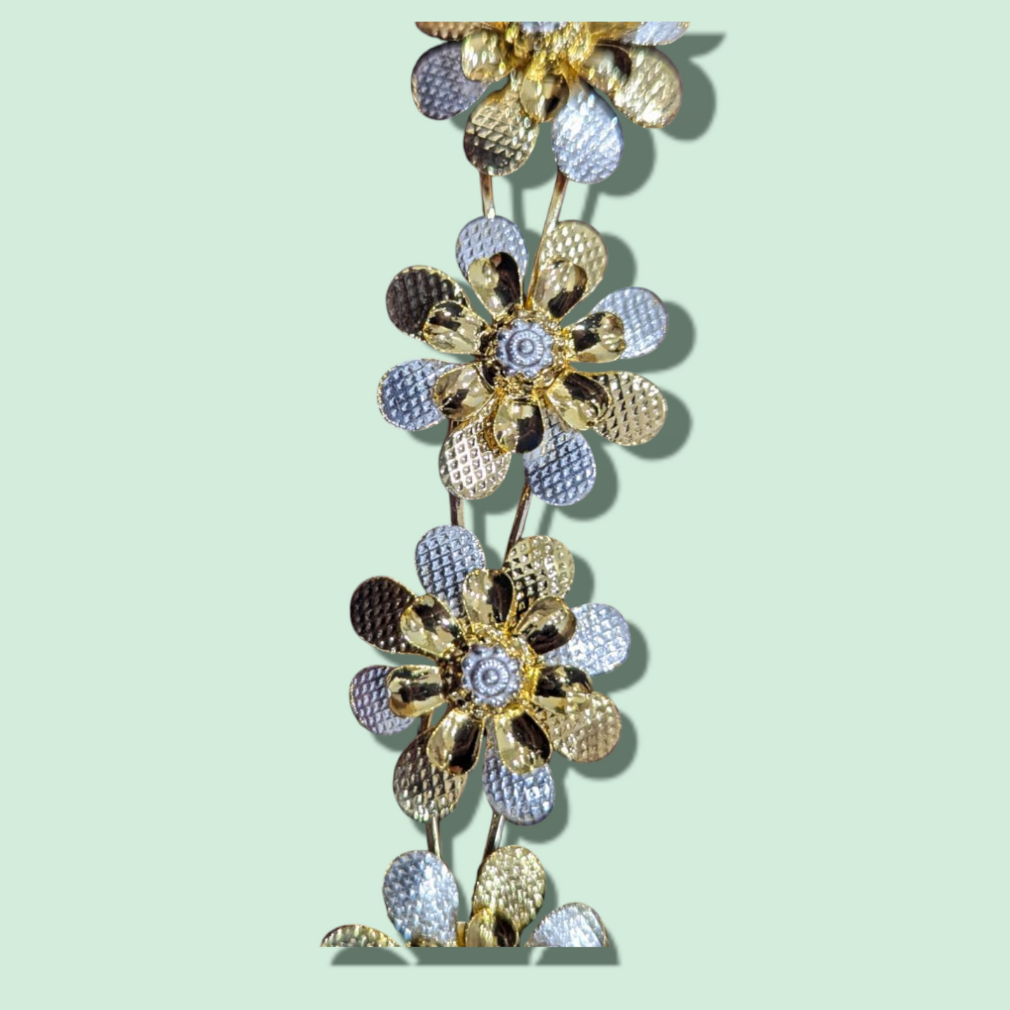 SILVER FLOWER MALA