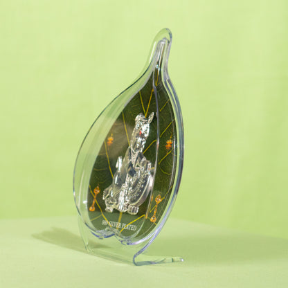 Silver Coated Laddu Krishna  Frame (No 2) Leaf