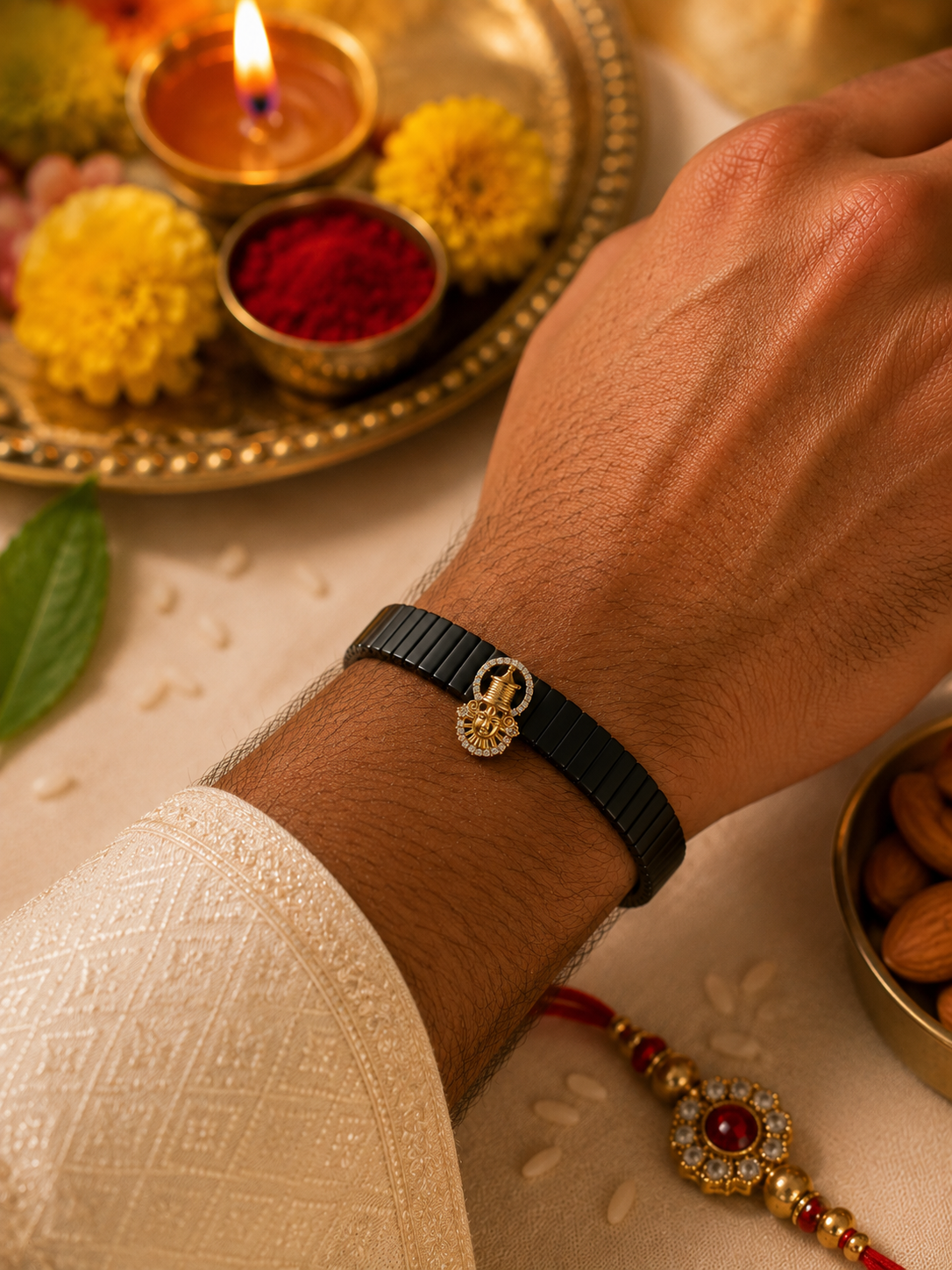 Silver Balaji Rakhi- Imported Belt