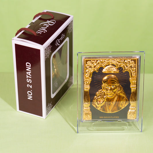 Gold Coated Sai Baba  Frame (No 2) Square
