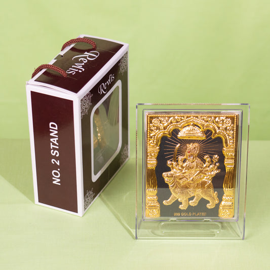 Gold Coated Durga Devi  Frame (No 2) Square