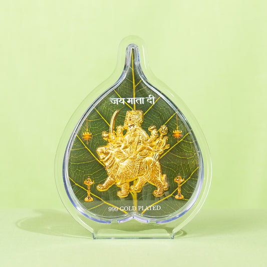 Gold Coated Durga Devi Frame (No 2) Leaf
